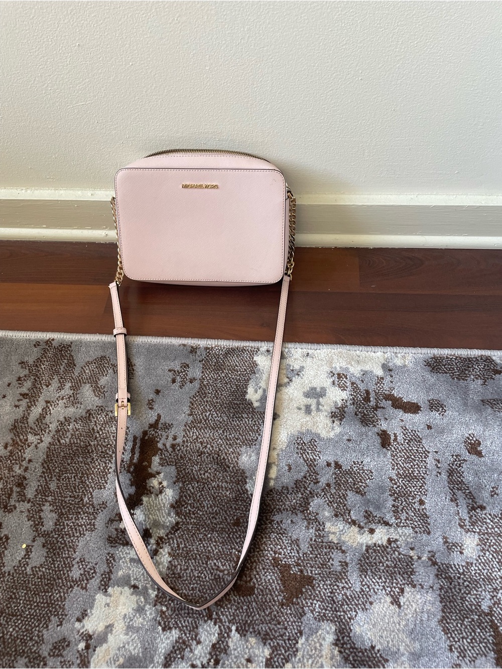 Michael Kors Light Pink Crossbody Bag with Gold Hardware